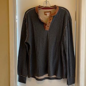 Carbon 2 Cobalt Charcoal kinetic Henley Sz Large Cotton - NWOT